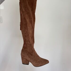 Amazon Brown Over the Knee Suede Boots